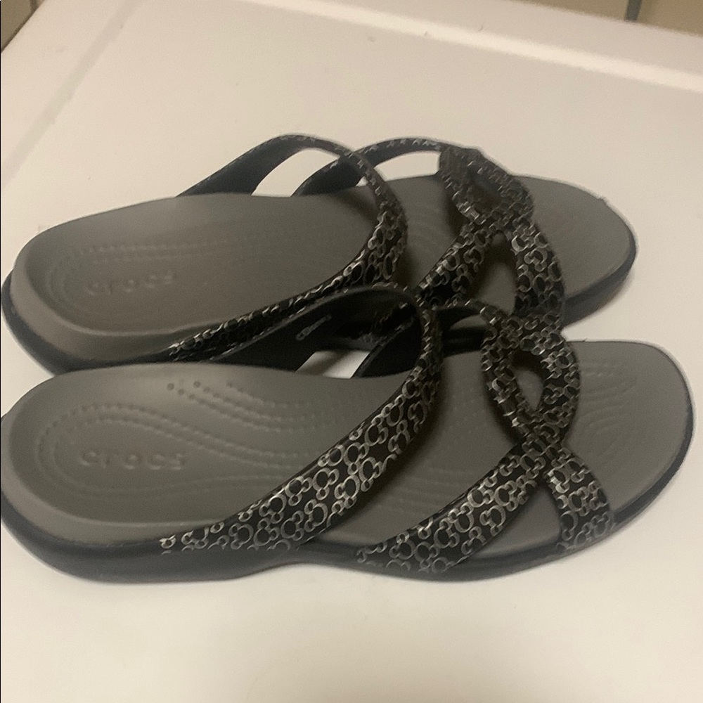 CROCS Women's Black and Gray Sandals